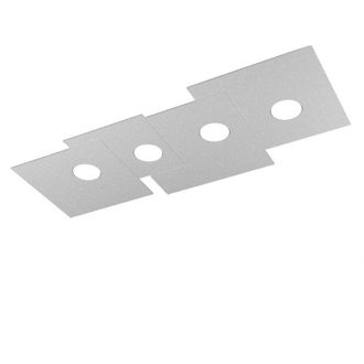 Top-Light Top-light - Toplight Plafoniera da soffitto rettangolare 4 luci Plate con attacco GX53, struttura colore grigio, design moderno 86x37x3cm