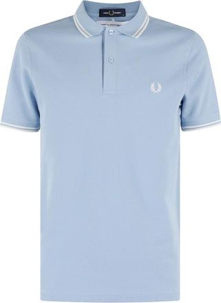 Comme Des Gar&ccedil;ons Hemelsblauw poloshirt met sloganprint - Heren - Polos - Blauw - M - Katoen - Tops