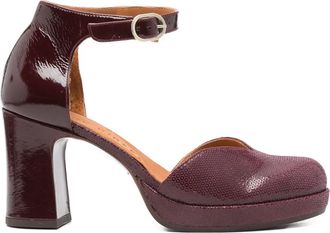 Chie Mihara 80 mm Damaho pumps met blokhak en enkelbandje - Rood