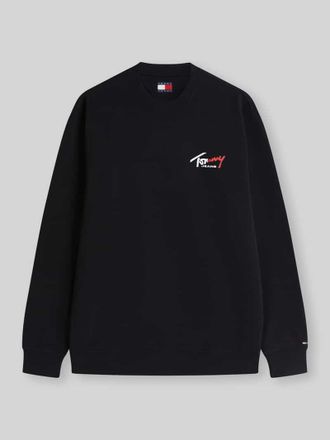 Tommy Jeans Regular Fit Sweatshirt aus reiner Baumwolle in Black, Gr&ouml;&szlig;e XXL
