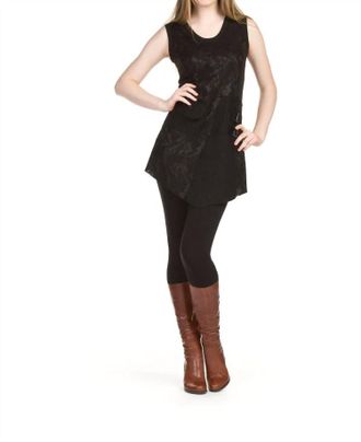 Papillon Angle Hem Patch Dress In Black