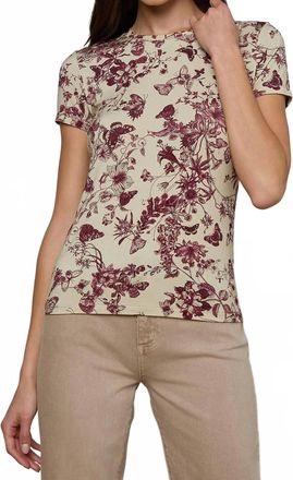 L'agence Ressi Fitted Tee In Truffle Butterfly Toile