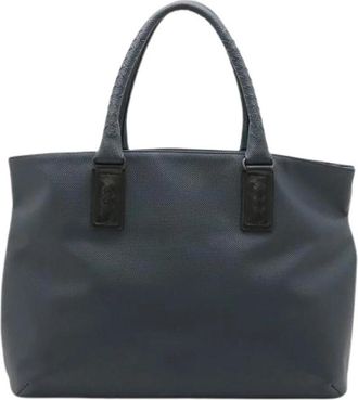 Bottega Veneta Pre-owned Marco Polo Tote Bag PVC Leather - Dames - Vintage Shopper - Blauw - ONE Size - Leer - Vintage