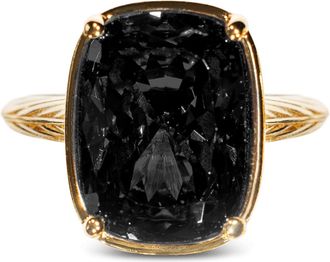 Sterling Forever Sterling Silver Elongated Cushion Black CZ Cocktail Ring