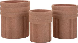 Dmora Vaas Gafase, Set Van 3 Vazen, Bruine Terracotta, Diameter Grote Vaas: 37, Middelgrote Vaas: 32, Kleine Vaas: 27 Cm, Terracotta Kleurschakering