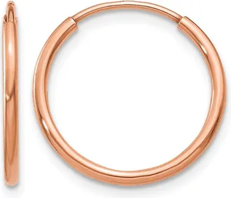 Diamond2Deal 14k Gold 1.20mm Endless Hinged Hoop Earrings