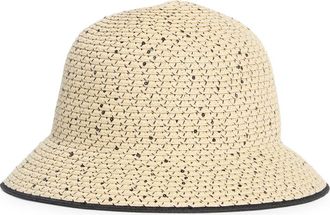 Calvin Klein Sequin Straw Sun Hat in Black at Nordstrom Rack