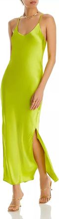 Essentiel Midi Slip Dress In Lime