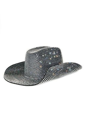 Ruslan Baginskiy Crystal Embellished Felted Wool Cowboy Hat in Black at Nordstrom, Size Small