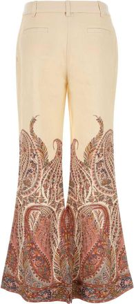 Zimmermann Womens Printed Linen Rhiannon Pant Creampaisley Pantaloni Trousers