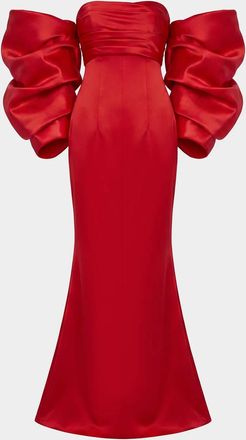 Mac Duggal Oversized Bow Satin Gown
