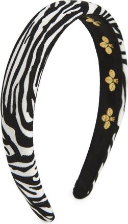 L. Erickson Annie Zebra Print Headband in Black/white at Nordstrom