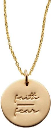 Made by Mary Pause Collection Disc Necklace in Gold Filled - Faith-Fear at Nordstrom