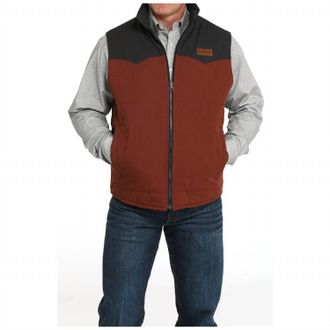 Cinch Reversible Western Vest In Brown