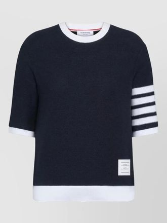Thom Browne cotton piqu&eacute; t shirt crew neck stripes
