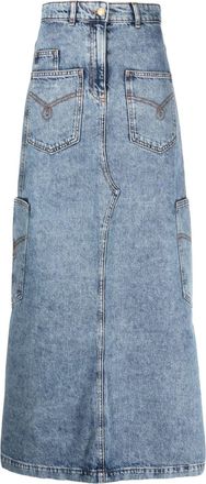 Moschino denim midi skirt - women - Cotton - L - Black