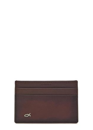 Paul Smith Embroidered Leather Card Holder - Brown - One Size