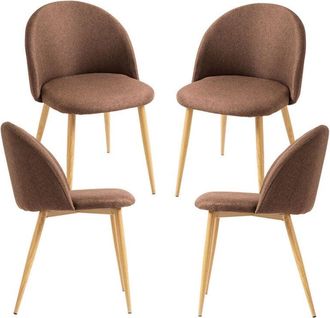 Regalos Miguel Regalos Miguel - Packs Sillas Comedor - Pack 4 Sillas Vint Tela - Marrón