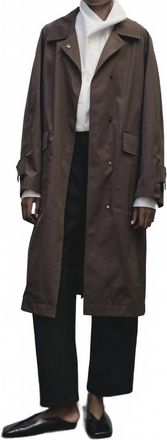 Mijeong Park Mid-Weight Trench Coat In Brown Burgundy