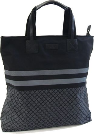 Gucci Diamante Black Gray Nylon Handbag Tote Bag (Pre-Owned)