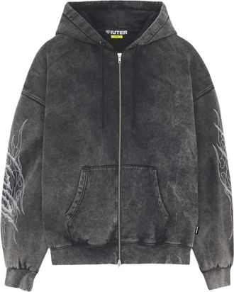 Iuter Tribal Marble Zip Hoodie - Heren - Vesten met rits - Zwart - S - Katoen - Hoodies & sweatvesten