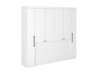 Vente-Unique Bed Bridge - 6 Doors - With Wardrobes & Storage - L216, 5 Cm - White | Size: Double