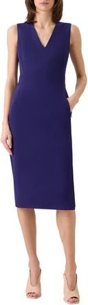 Akris Stretch Wool Sheath Dress in Dark Purple at Nordstrom, Size 10