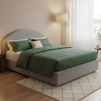 Dmora Dmora - Cama Matrimonial Dbonett, Cama Contenedor Con Revestimiento De Tela, 100% Made In Italy, Apertura Frontal, Con Colch&oacute;n 160x190 Cm Incluido, Gr