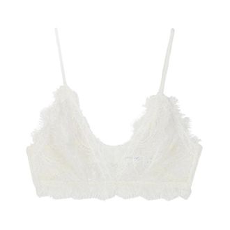Anine Bing Lace Bra With Trim - Dames - BHs - Wit - XS - Nylon - Ondergoed