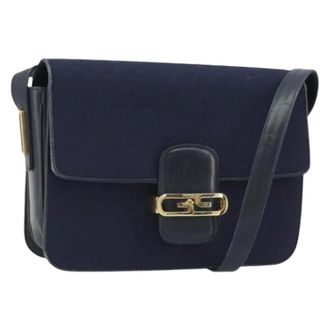 Gucci Pre-owned Vintage Shoulder Bag - Dames - Pre-owned - Blauw - Maat: ONE Size Leer