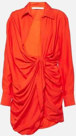 Jacquemus La Robe Bahia draped shirt dress