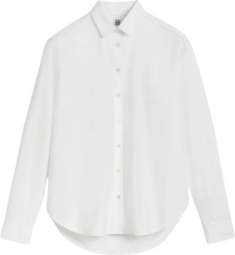 Toteme Shirts, female, White, S, Signature Cotton Shirt White Relaxed Fit