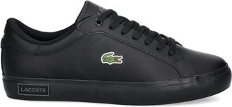 Lacoste Powercourt sneakers - men - Calf Leather/Fabric/Rubber - 10.5 - Black