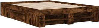 vidaXL Bed Frame without Mattress Smoked Oak 120x200 cm Engineered Wood Vidaxl