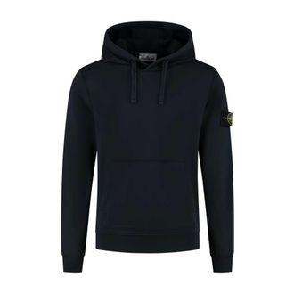 Stone Island Hoodies, male, Blue, Size: 2XL Brushed Cotton Fleece Hoodie