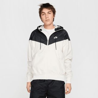 Nike Mens Nike Sportswear Windrunner Hooded Jacket in White | DA0001-136