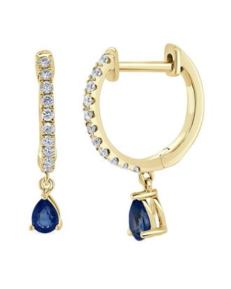 Sabrina Designs 14K 0.58 Ct. Tw. Diamond & Sapphire Drop Earrings