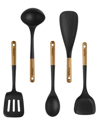 Staub Silicone With Wood Handle 5Pc Cooking Utensil Set