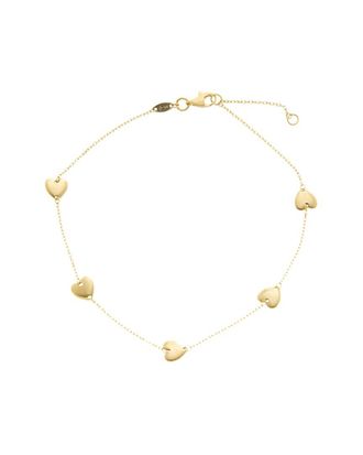 Italian Gold, Inc 14K Heart Station Adjustable Length Anklet