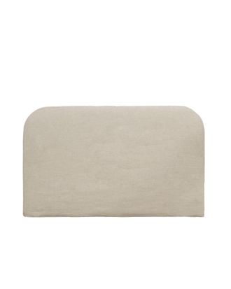 Deco Wood Cabecero tapizado desenfundable de lino beige de 160x110cm