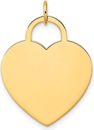 Diamond2Deal 14k Yellow Gold Polished Heart Shaped Disc Pendant