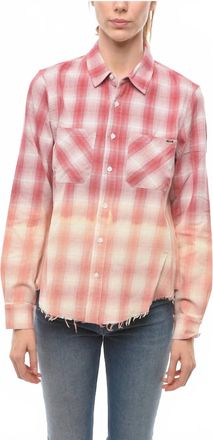 Amiri Ombre Lurex Plaid Button-Down Shirt In Red