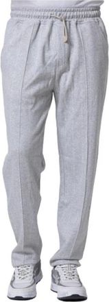 Eleventy Gestreepte grijze joggingbroek - Heren - Sweatpants - Grijs - XL - Katoen - Broeken