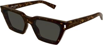 Saint Laurent Ladies Havana Brown Cat Eye Sunglasses SL 633 CALISTA 002 57