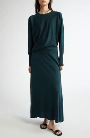 Johnstons of Elgin Superfine Cashmere & Silk Sweater Skirt in Emerald at Nordstrom Rack, Size Small