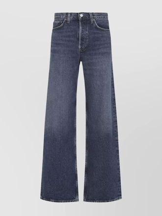 A Gold E denim high-rise wide-leg jeans