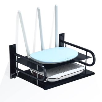 OEM Estanter&iacute;a Met&aacute;lica De Pared Para Equipos Audiovisuales, Estantes Flotantes Para Router, M&oacute;dem, Decodificador De Tv, Reproductores Multimedia, Decodif