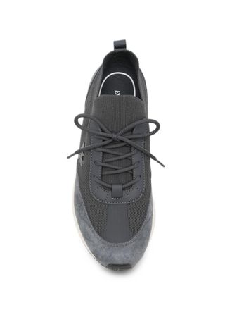Emporio Armani Logo Mesh and Suede Sneakers - Grey