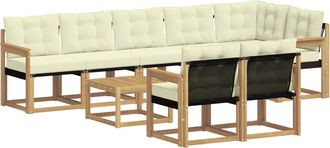 vidaXL Conjunto De Sof&aacute;s De Exterior 9 Uds. Blanco Y Crema Vidaxl