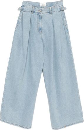 System Pleated Button-fastening Jeans